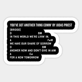 Youve Got Another Thing Comin Chords Lyrics Sticker